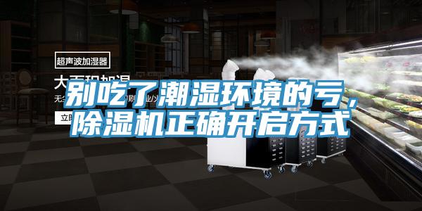 別吃了潮濕環境的虧，除濕機正確開啟方式